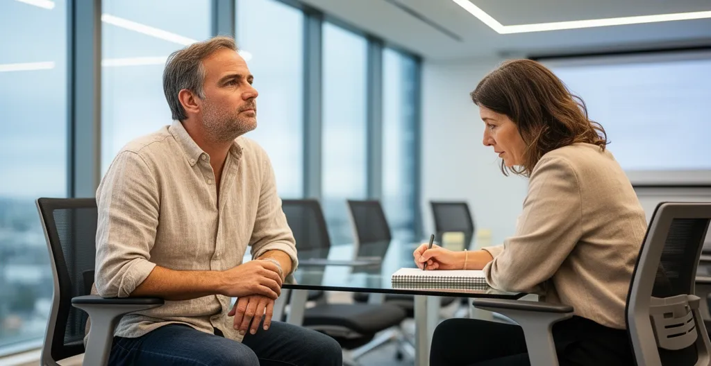 Collaborateurs en salle de formation avec signes de désengagement