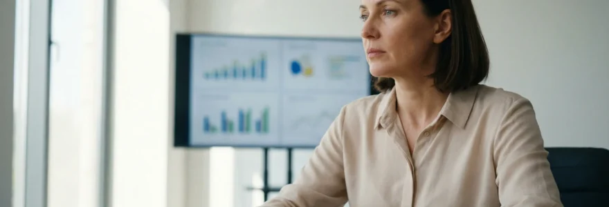 Responsable formation analysant les défis RH sur écran avec données